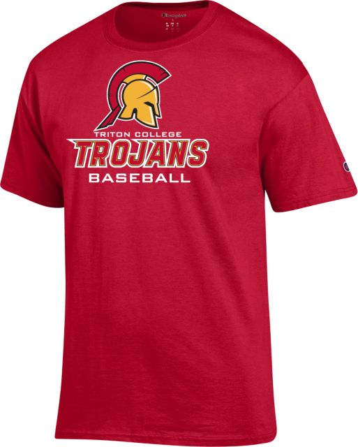 Triton Champion Scarlet T Shirt Triton College Trojans - Baseball - ONLINE ONLY
