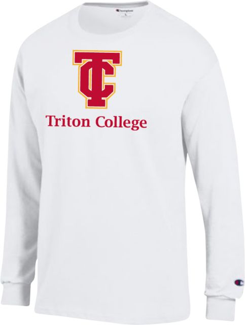 Triton Champion Long Sleeve T Shirt Triton College Primary Wordmark Stacked - ONLINE ONLY