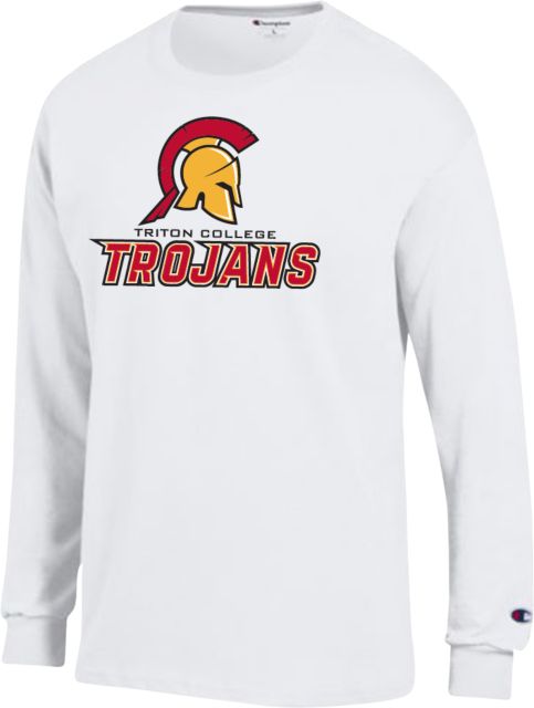 Triton Champion Long Sleeve T Shirt Triton College Trojans - Official Athletics Mark - ONLINE ONLY