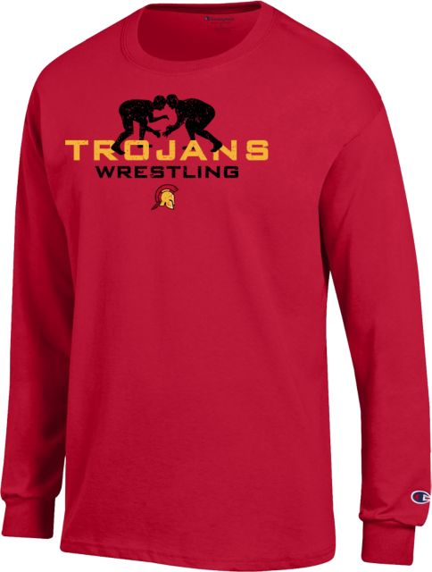 Triton Champion Long Sleeve T Shirt Triton College - Trojans Wrestlers Face Off - ONLINE ONLY