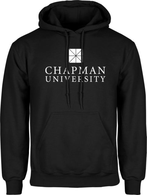 Chapman Fleece Hoodie Chapman University Institutional Mark Vertical Black