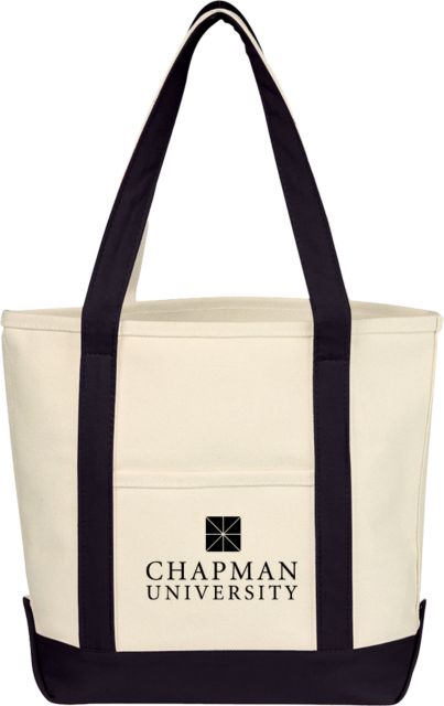 Chapman Cotton Canvas Tote Bag Chapman University - Institutional Mark Vertical - ONLINE ONLY