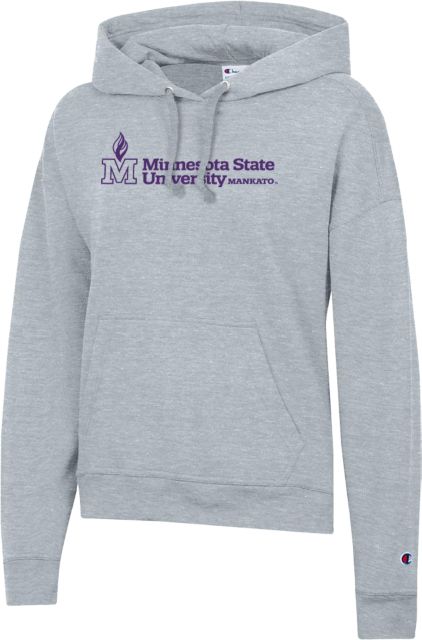 MSU Mankato Champion Womens Powerblend Pullover Hood Minnesota State University - Mankato Horizontal Mark - ONLINE ONLY
