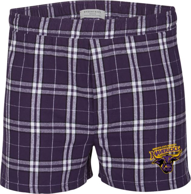 MSU Mankato Boxercraft Flannel Boxer Shorts Mavericks Steer with Wordmark - ONLINE ONLY