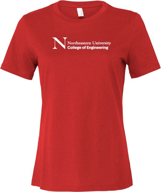 Northeastern Bella + Canvas Womens Relaxed Cotton T Shirt Northeastern University - COE - ONLINE ONLY