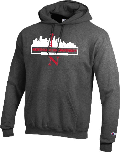 Northeastern Champion Granite Heather Fleece Hoodie Seattle Skyline - Northeastern - ONLINE ONLY
