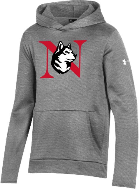 Northeastern Under Armour Youth Fleece Hoodie Northeastern Monogram King Husky Lock Up - ONLINE ONLY