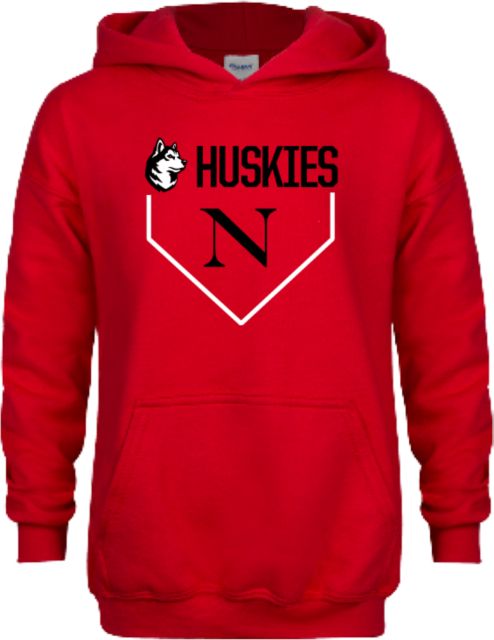 Northeastern Youth Fleece Hoodie Huskies Baseball Plate - ONLINE ONLY