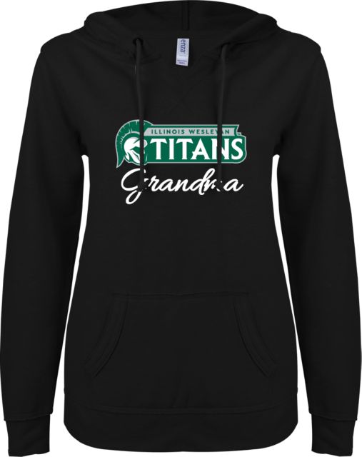 Illinois Wesleyan ENZA Ladies V Notch Raw Edge Fleece Hoodie Grandma - ONLINE ONLY