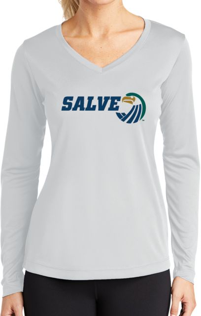 Salve Regina Womens Performance Long Sleeve V Neck Shirt Salve w/ Icon - ONLINE ONLY