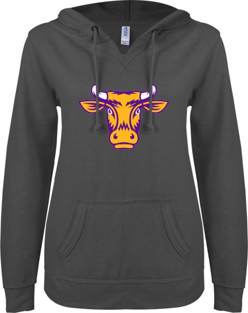 Williams College ENZA Womens V Notch Raw Edge Fleece Hoodie Ephelia Head - ONLINE ONLY