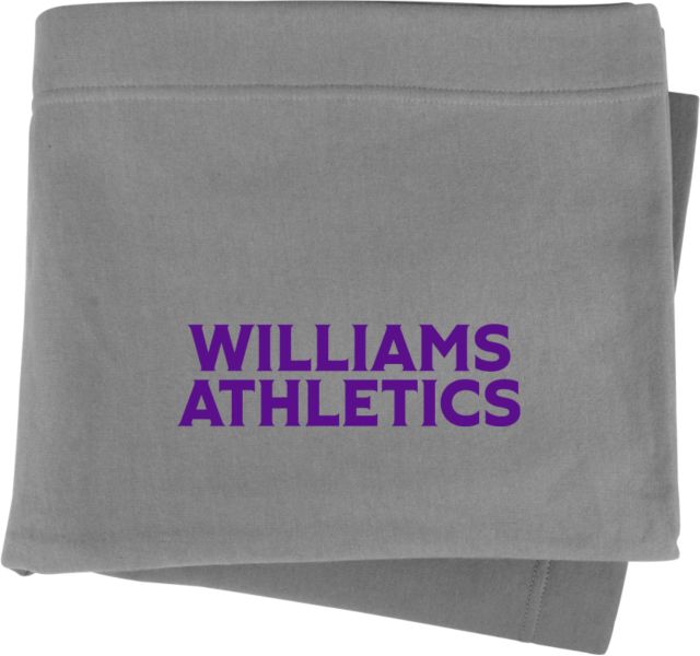 Williams College Sweatshirt Blanket Athletics Wordmark - ONLINE ONLY