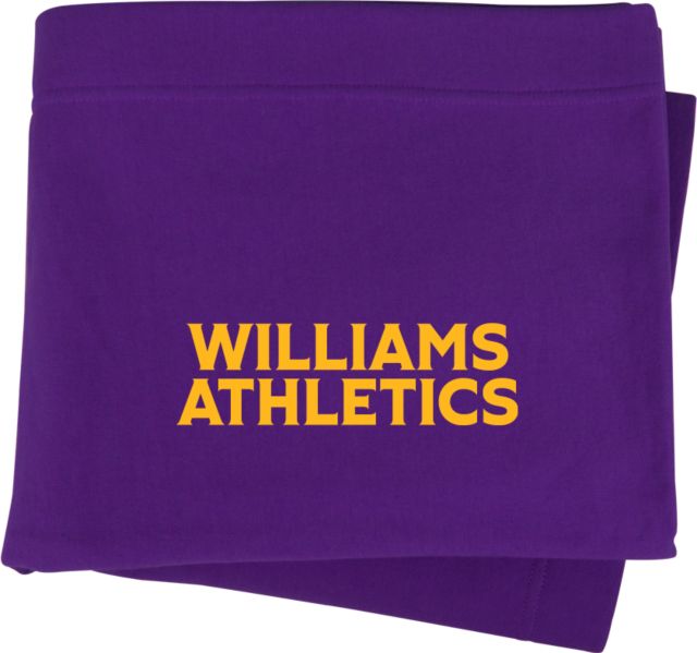 Williams College Sweatshirt Blanket Athletics Wordmark - ONLINE ONLY