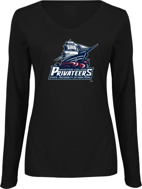 SUNY Maritime Ladies Long Sleeve V Neck Tee SUNY Maritime Primary Mark - ONLINE ONLY