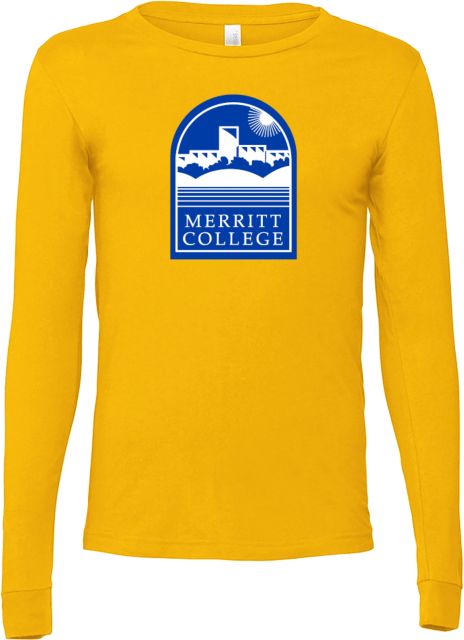 Merritt College Bella + Canvas Jersey Cotton Long Sleeve T Shirt Merritt College Primary Mark