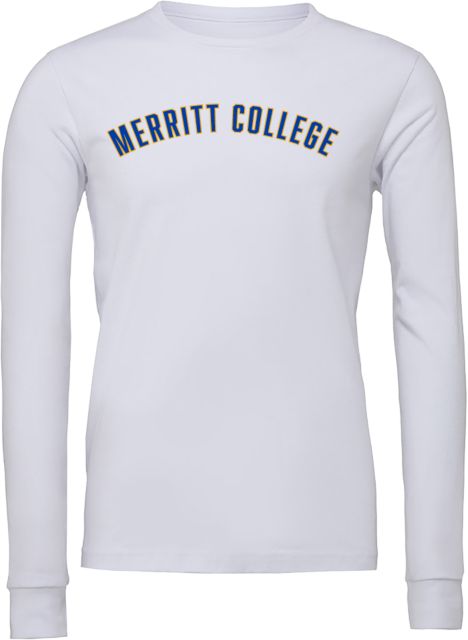 Merritt College Bella + Canvas Jersey Cotton Long Sleeve T Shirt Merritt College Arched