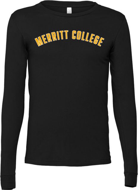 Merritt College Bella + Canvas Jersey Cotton Long Sleeve T Shirt Merritt College Arched