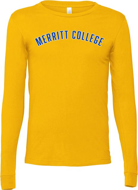 Merritt College Bella + Canvas Jersey Cotton Long Sleeve T Shirt Merritt College Arched