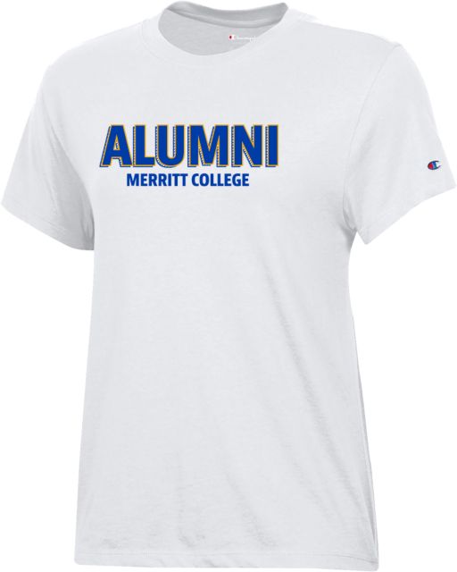 Merritt College Champion Womens  Core Short Sleeve Tee Merritt College Alumni Block Text