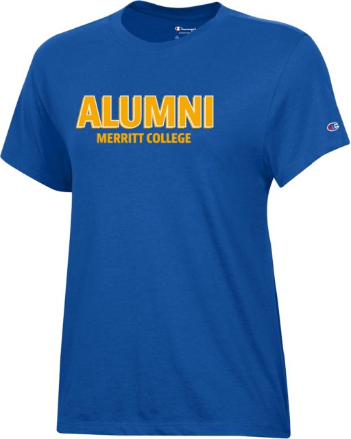 Merritt College Champion Womens Core Short Sleeve Tee Merritt College Alumni Block Text
