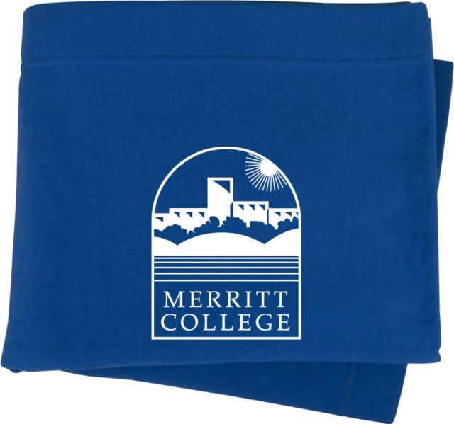 Merritt College Sweatshirt Blanket Merritt College Primary Mark