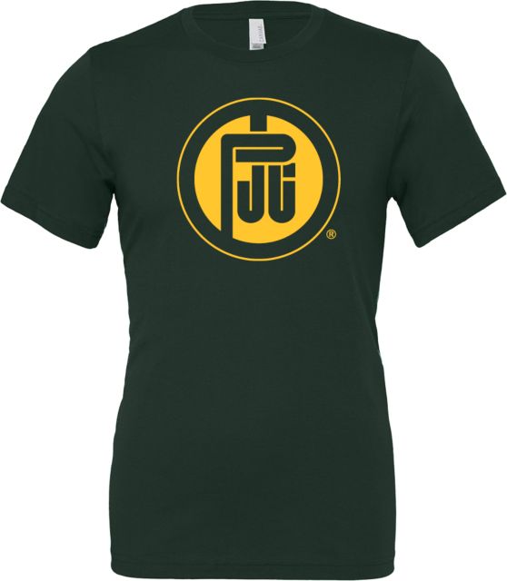 Paris Junior College Bella + Canvas Forest Green Jersey Cotton T Shirt PJC Primary Mark - ONLINE ONLY