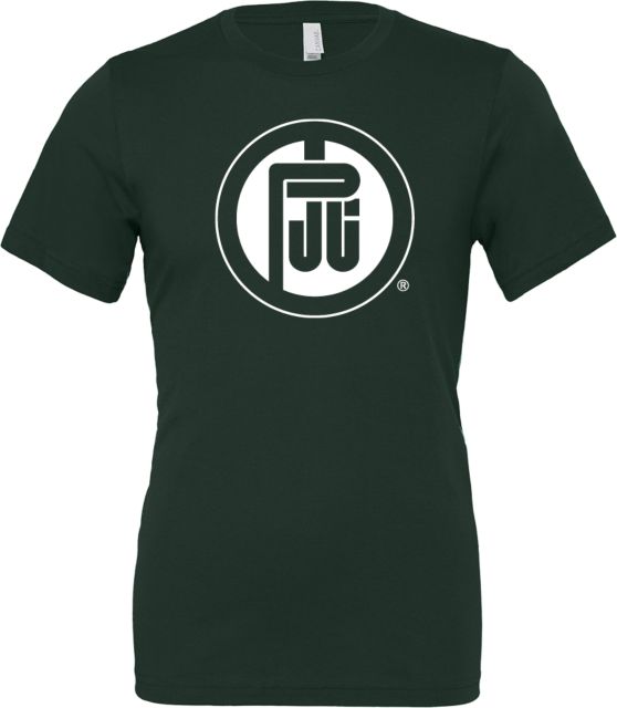 Paris Junior College Bella + Canvas Forest Green Jersey Cotton T Shirt PJC Primary Mark - ONLINE ONLY