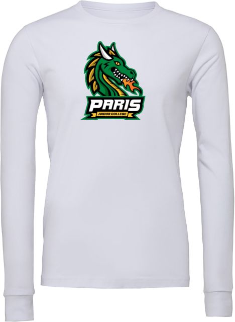 Paris Junior College Bella + Canvas Jersey Cotton Long Sleeve T Shirt Dragon w Wordmark - ONLINE ONLY