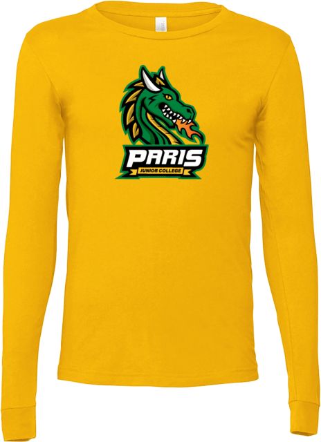 Paris Junior College Bella + Canvas Jersey Cotton Long Sleeve T Shirt Dragon w Wordmark - ONLINE ONLY