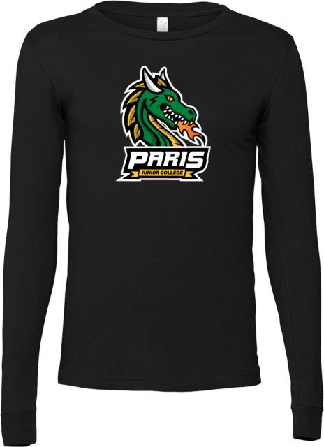 Paris Junior College Bella + Canvas Jersey Cotton Long Sleeve T Shirt Dragon w Wordmark - ONLINE ONLY