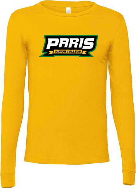 Paris Junior College Bella + Canvas Jersey Cotton Long Sleeve T Shirt Paris Junior College Wordmark - ONLINE ONLY