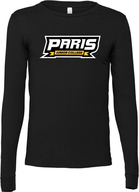 Paris Junior College Bella + Canvas Jersey Cotton Long Sleeve T Shirt Paris Junior College Wordmark - ONLINE ONLY