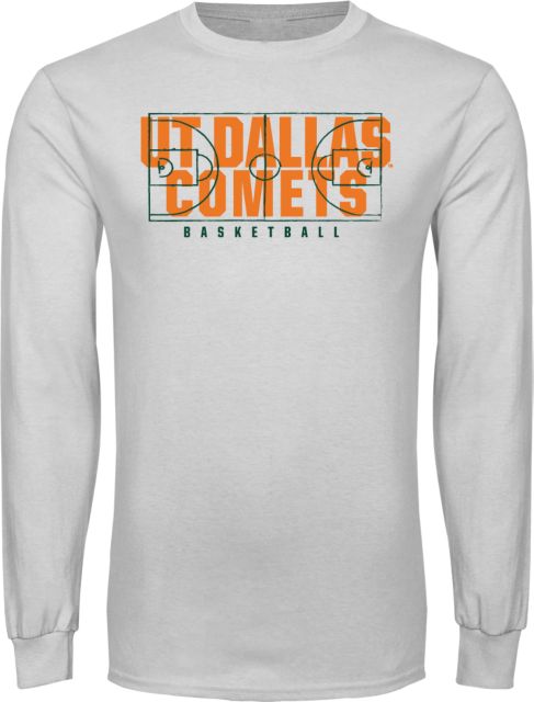 UT Dallas Long Sleeve T Shirt UTD - Basketball Distressed Court - ONLINE ONLY