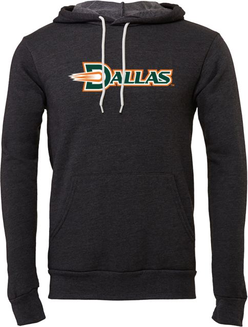 UT Dallas Bella + Canvas Dark Heather Fleece Hood UTD - Athletics Dallas Block - ONLINE ONLY