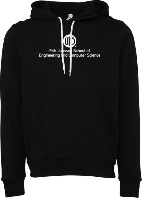 UT Dallas Bella + Canvas Fleece Hood UTD - Engineering and Computer Science Stacked - ONLINE ONLY
