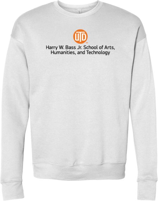 UT Dallas Bella + Canvas Fleece Crew UTD - Harry W Bass Jr School of Arts Humanities and Technology Stacked - ONLINE ONLY