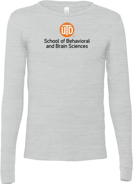 UT Dallas Bella + Canvas Ash Jersey Cotton Long Sleeve T Shirt UTD - School of Behavioral and Brain Sciences - ONLINE ONLY