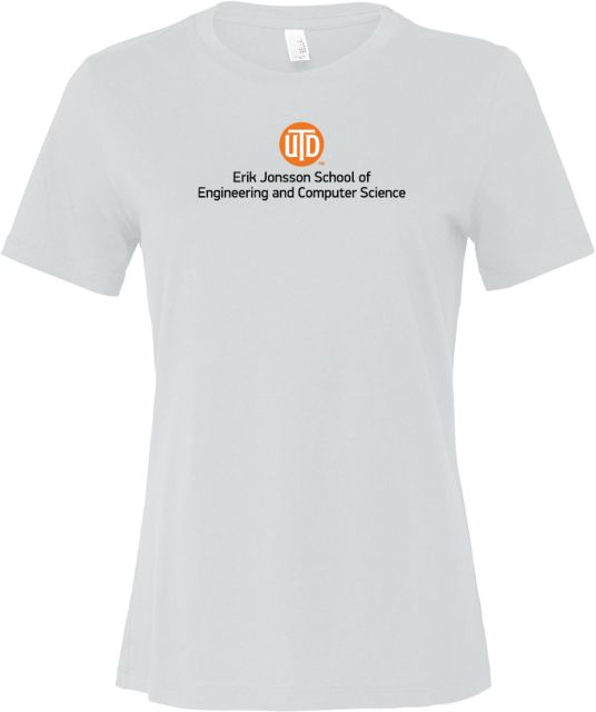 UT Dallas Bella + Canvas Womens Relaxed Cotton T Shirt UTD - Engineering and Computer Science Stacked - ONLINE ONLY