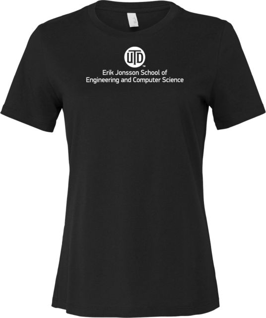 UT Dallas Bella + Canvas Womens Relaxed Cotton T Shirt UTD - Engineering and Computer Science Stacked - ONLINE ONLY