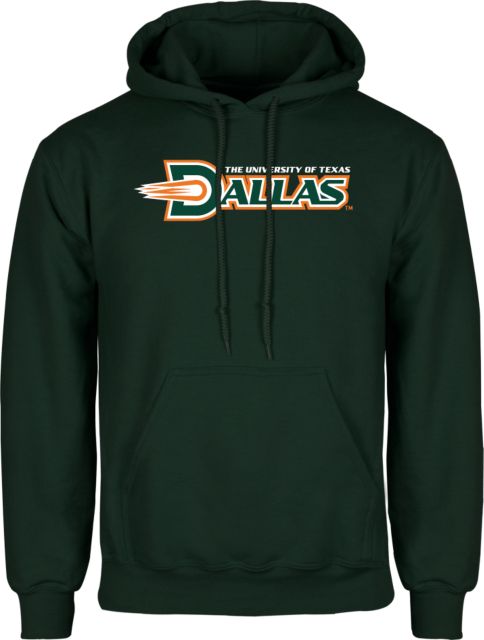 UT Dallas Fleece Hood UTD - Athletics Dallas Block with School Name - ONLINE ONLY