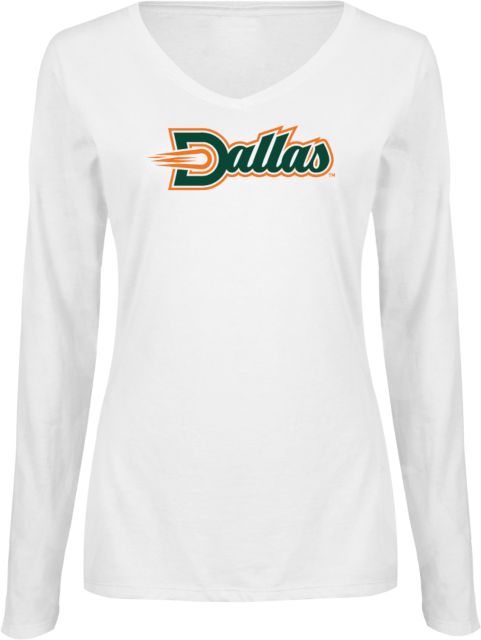 UT Dallas Womens Long Sleeve V Neck Tee  UTD - Athletics Dallas Script - ONLINE ONLY