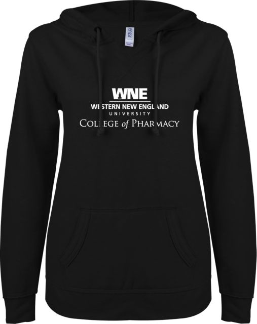 Western New England ENZA Ladies V Notch Raw Edge Fleece Hoodie College of Pharmacy - ONLINE ONLY