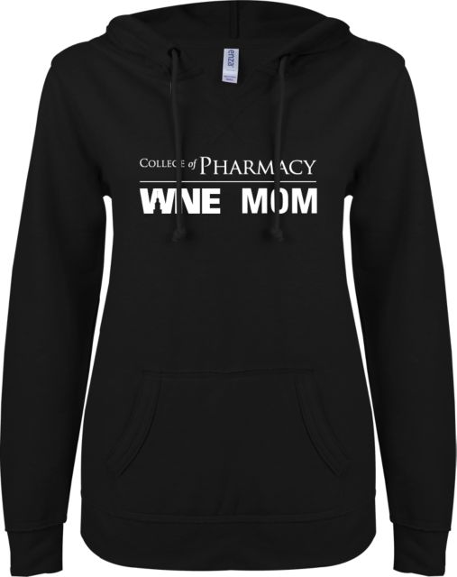 Western New England ENZA Ladies V Notch Raw Edge Fleece Hoodie College of Pharmacy Mom - ONLINE ONLY