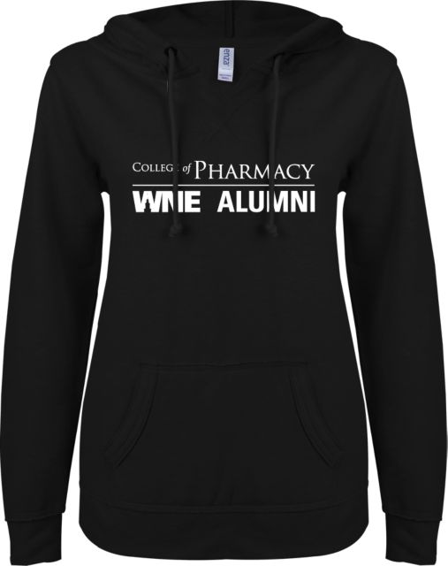 Western New England ENZA Ladies V Notch Raw Edge Fleece Hoodie College of Pharmacy Alumni - ONLINE ONLY