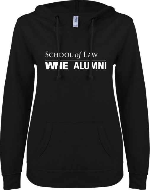 Western New England ENZA Ladies V Notch Raw Edge Fleece Hoodie School of Law Alumni - ONLINE ONLY