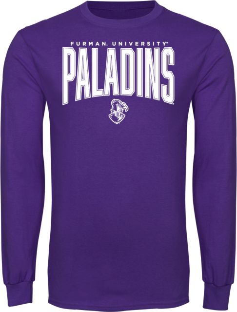 Furman Long Sleeve T Shirt Furman University Paladins Stacked - ONLINE ONLY