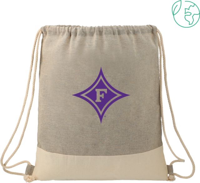 Furman Split Recycled Cotton Drawstring Bag Diamond F - Primary Athletic Marks - ONLINE ONLY