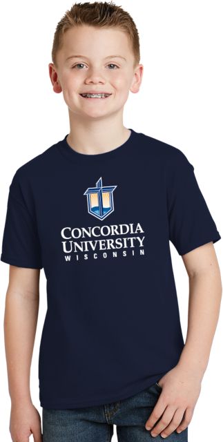 Concordia WI Youth T Shirt CUW Mark Stacked Centered - ONLINE ONLY