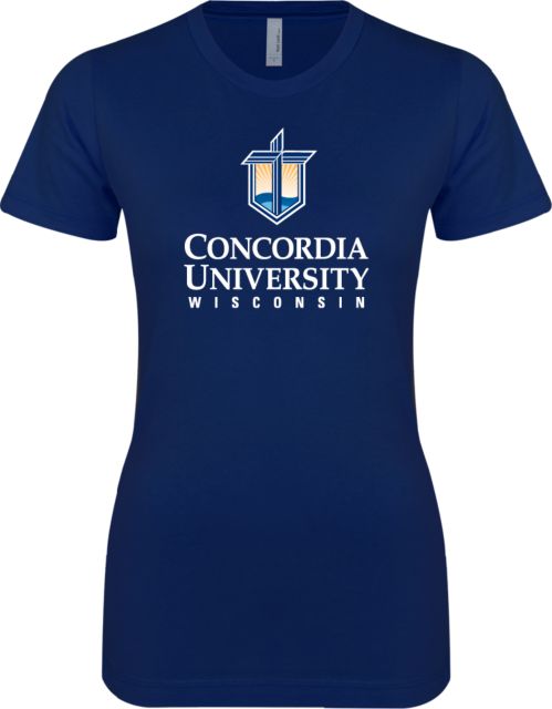 Concordia WI Next Level Ladies SoftStyle Junior Fitted Tee CUW Mark Stacked Centered - ONLINE ONLY