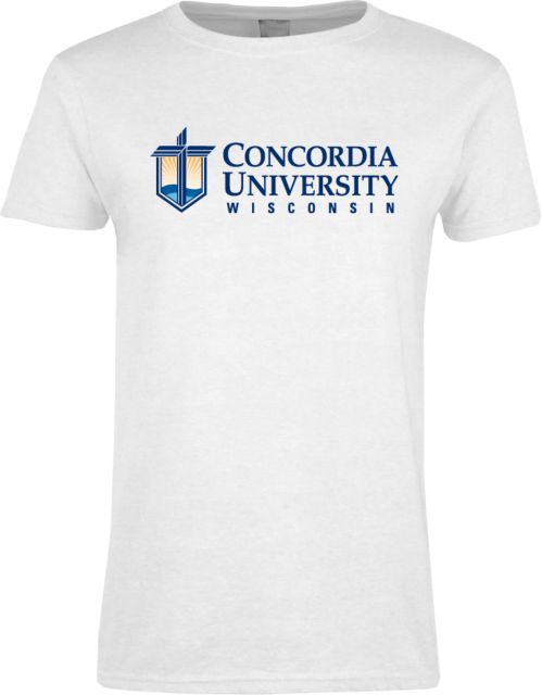 Concordia WI Ladies T Shirt CUW Mark Stacked Flush Left - ONLINE ONLY